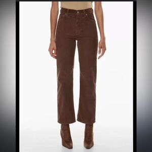 DENIM FORUM The Arlo Hi Rise Straight brown corduroy pant / size 28 woman’s